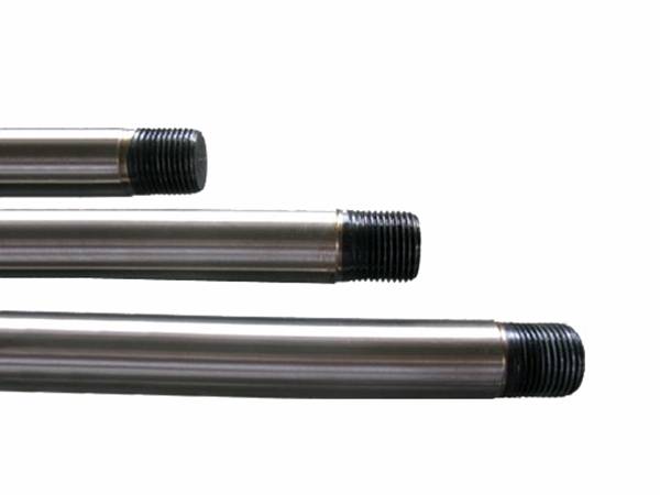 Three pieces of regular polished rod on the white background.