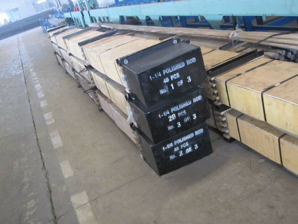 Three bundle of polished rod with wooden box package.