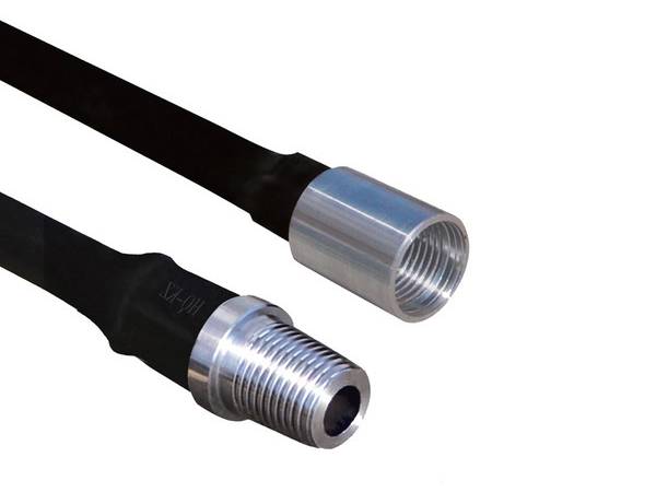 Two different type of hollow sucker rod on the white background.